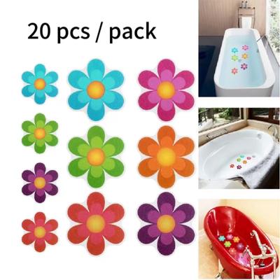 Self Adhesive Removable Non Slip Frosted Stickers for Shower Bathtub Colors Flower Waterproof Stickers Safety Anti Slip Stickers