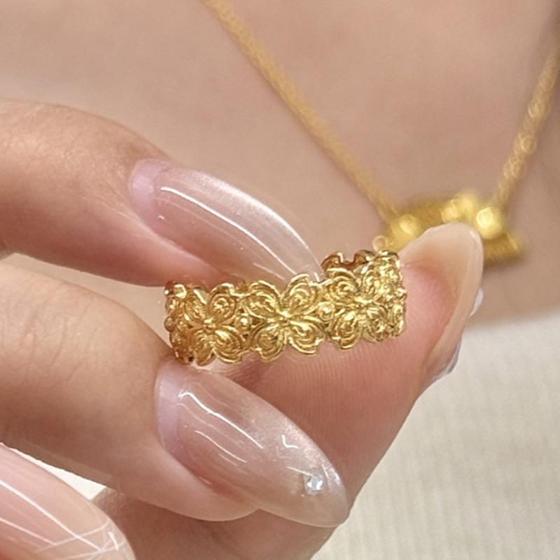 

New in hollow out dreamy butterfly Female Ring new in antique gold craftsm exquisite flower rings for women engagement resizable золотий