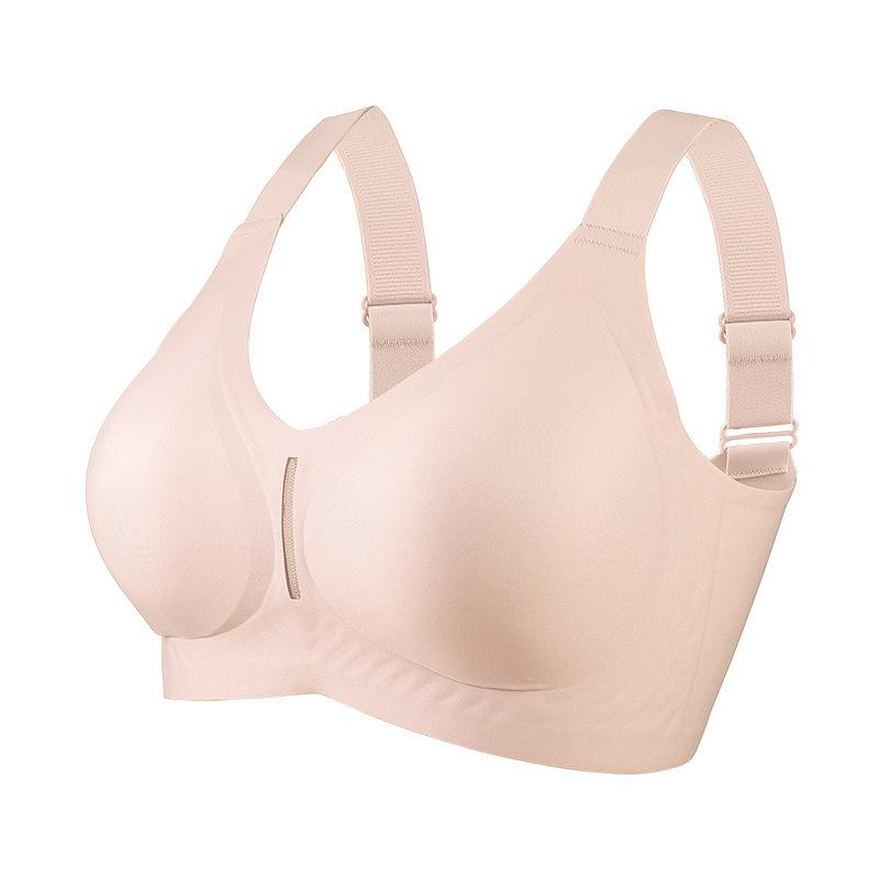 

Large size hollow underwear simple anti-sagging small breasts gather underwear adjustment type sexy bra cover L 36/80BCD