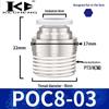 Micro Pneumatic Quick Connector with Internal Hex Thread: POC3/4/6/8-M3/M5/01/02