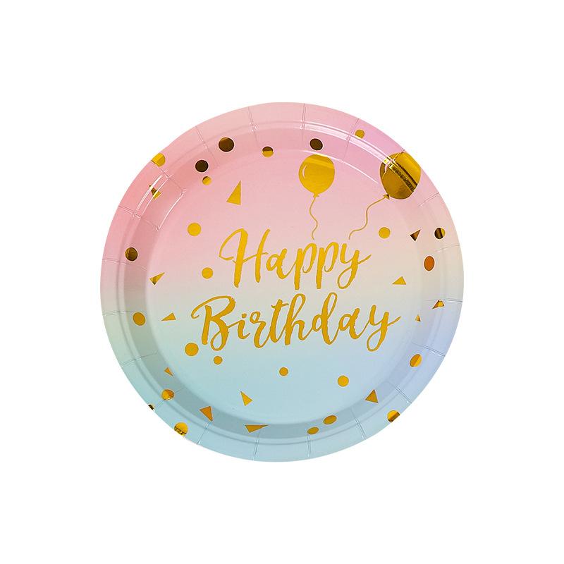 Pack Of 16 Disposable Plate Set Pink Bronzing Polka Dots Birthday Party Cutlery Cupcake Plate