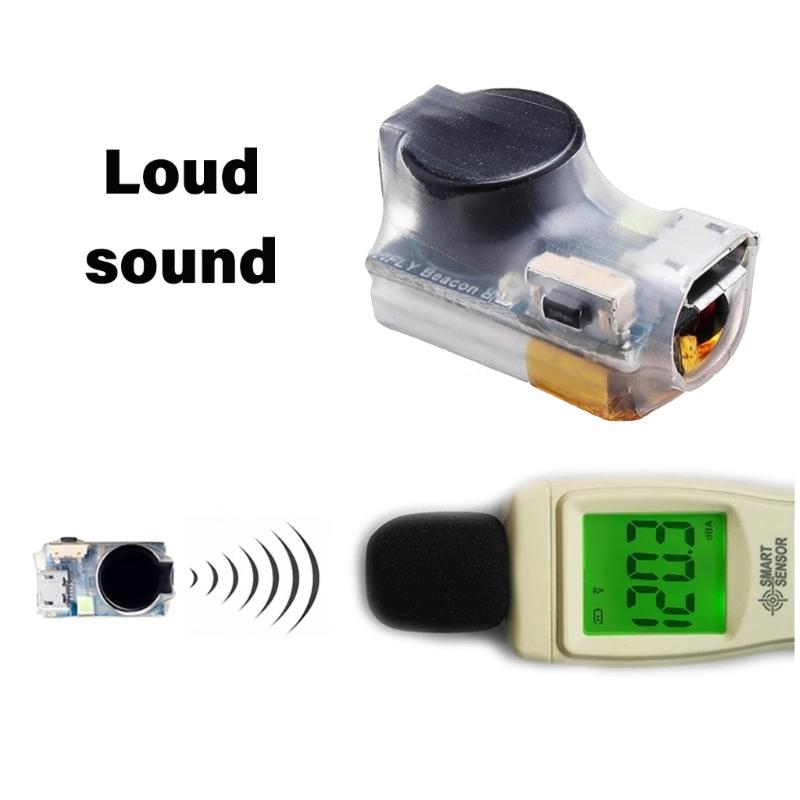 Drones Buzzer with Strobe Light 80mah Battery for FPV Built In Gyroscope Lost Drones Alarm Trackers Rechargeable