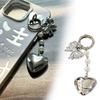 Fashionable Heart Pendant Stylish Bowknont Keychain Bag Charm Earphone Accessory Elegant Pearl Bowknot Heart Charm