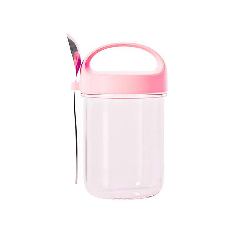 Vasetto Yogurt Vetro Bocca Larga Barattolo Sigillato Tazze Caffè Contenitore Avena Notturna Con Coperchio E Cucchiaio Colazione Fiocchi d'Avena Cereali Frutta Secca