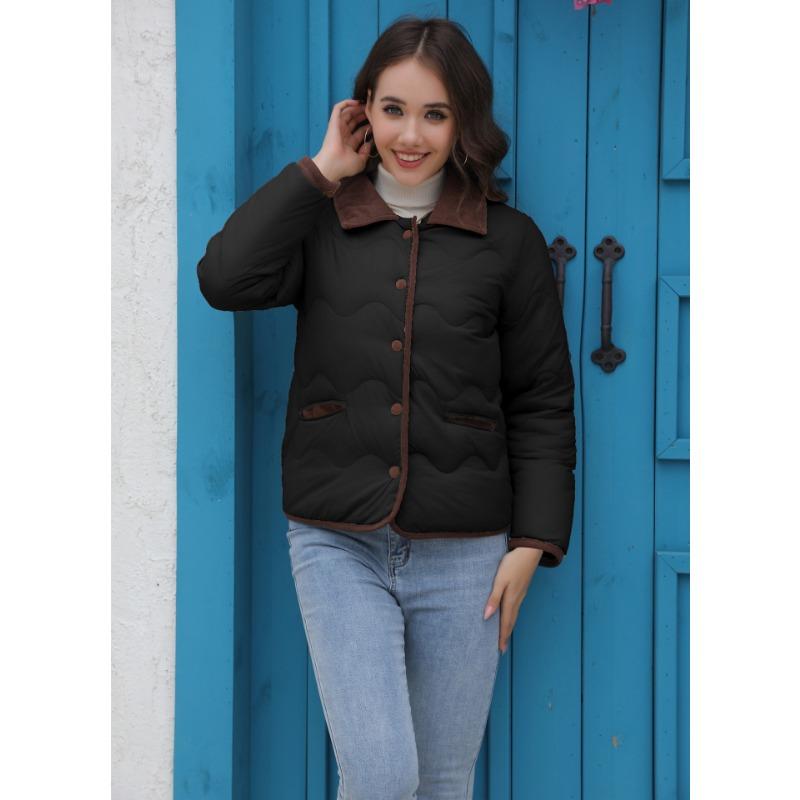 Nuova Giacca Imbottita in Cotone Ins Giacca Sottile Imbottita in Cotone Giacca Imbottita Piccola Moda Primavera e Autunno Abbigliamento Donna Cappotto Stile Piccolo Fragrante