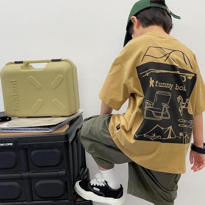 Boys' Japanese-Style Short-Sleeve Summer T-Shirts for Kids - Printed, Casual, Lightweight