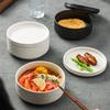 Simple Black and White Instant Noodle Bowl Home Restaurant Hotel Ceramic Bowl