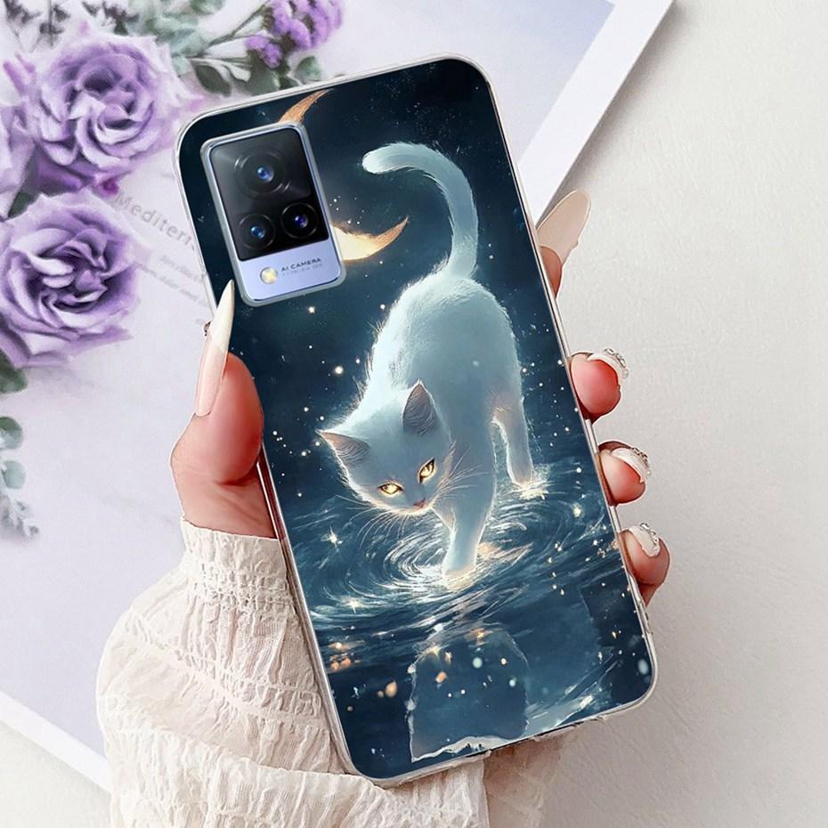 Cute Painting Phone Case For Vivo V21 V21e 4G 5G Soft Silicone TPU Back Covers For Vivo V21s V21 V21E Cases Bumpers