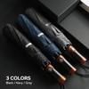 Wooden Automatic Umbrella for Men, Folding Large UV Umbrella Parasol, Sunshade Big Sun Umbrella Windproof, 8 Ribs,