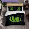 VfL Wolfsburg FC Thema Beddengoed 3-delige Dekbedovertrek Set Decoratief Beddengoed Voor Tienerkamer Woondecoratie
