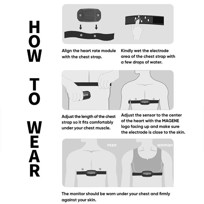 Magene H303 Heart Rate Sensor Bluetooth ANT Upgrade H64 HR Monitor With Chest Strap Dual Mode Computer Bike Sports Band Belt