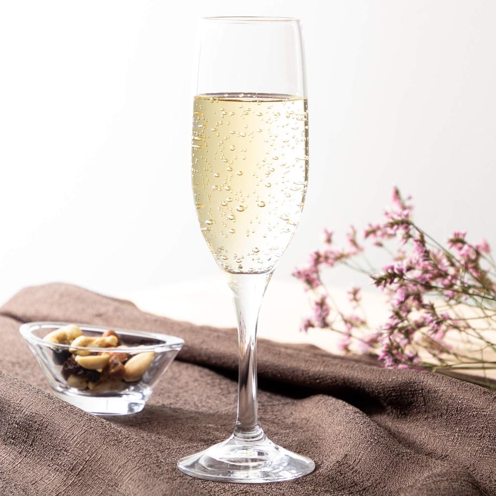 Toyo Sasaki Glass Legato "Beautiful Legs" Champagne Glasses, 165ml Flute Champagne, Set of 6, Made in Japan, Dishwasher Safe, Break-Resistant, Champag
