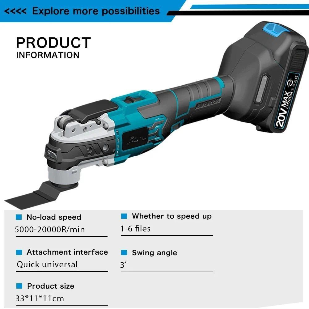 Brushless Electric Oscillating Variable Speed Trimmer Saw Renovation Power Machine Multi-function Tool