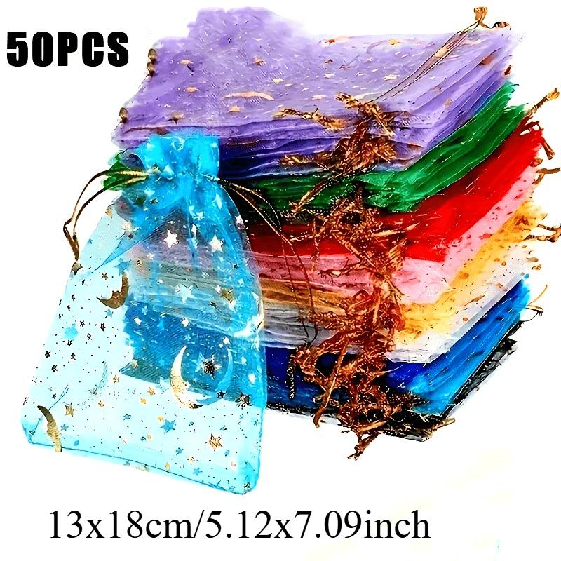 Multi-Purpose Storage Bags: 50 PCS,Jewelry Storage, Gift Wrapping, Christmas Gifts, Weddings, Celebrations, Etc.100% Polyester