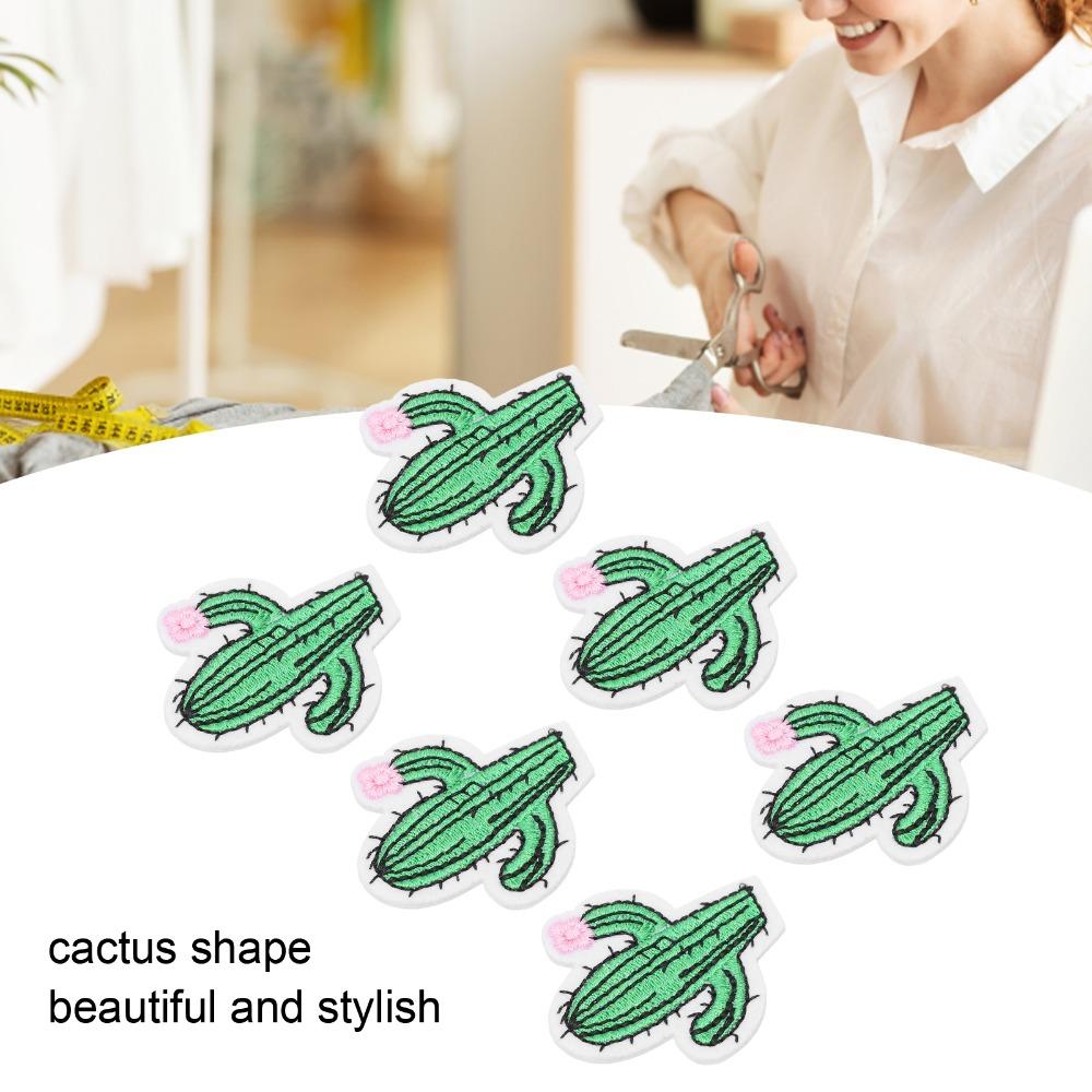 6pcs Beautiful Embroidered Prickly Pear Patches Prickly Pear Shape Sew On Patches Bags