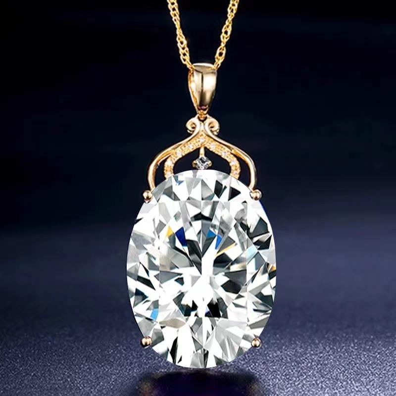 

Women Elegant Oval Amethyst Gemstone Gold Plated Pendant Necklace 1pcs білий