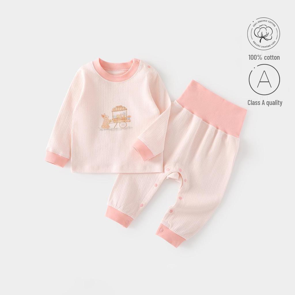 Children's Pure Cotton Long Johns Set – Infant & Toddler Two-Piece for Spring/Autumn