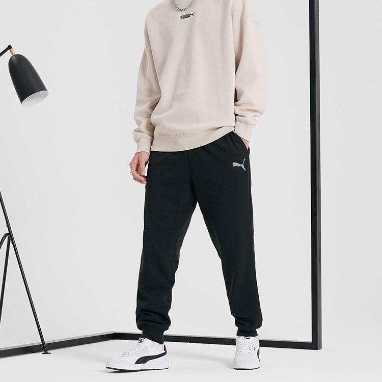 Puma Essential Pants Breathable Knitted Sports Trousers Men Bottoms Black 679489-01