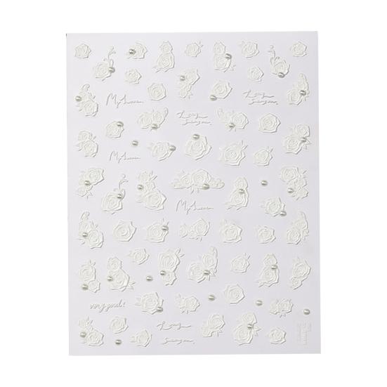 Rose Nagel Klebeaufkleber Französisch Falsche Perlen Kunststil Selbst PVC Wasserdicht DIY Abnehmbar Geprägt