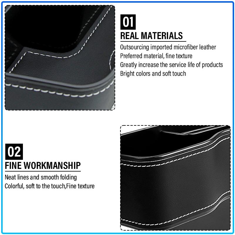 2Pcs Car Seat Organizer Seat Crevice Storage Box Multifunction Goods For Mitsubishi Lancer Lancer ASX Outlander 2 3 Pajero Mirage Exzos Pajero 4