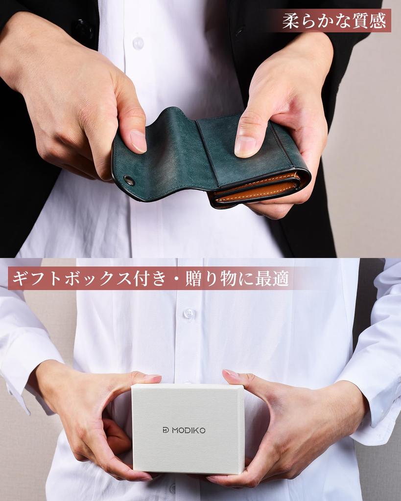 Modiko Bifold Genuine Pueblo Large Small Wallet for Increases Financial Popular Gift Men's Wallet, Leather, Compact, Capacity, Soft, Men, Luck,