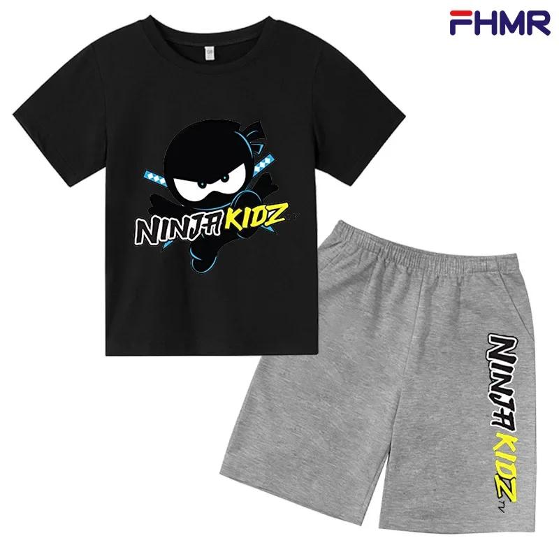 Summer Kids Ninjago T-shirt Set Boys' Clothing  Leisure Cotton PikachuShort Sleeve Preschool 3-12 Girls' Cartoon Animal Print