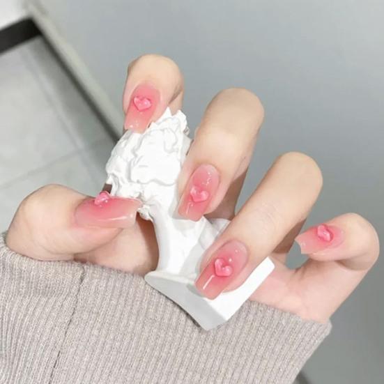 Yousheng 100Pcs/Bag Nail Accessories Flexible Fine Workmanship Resin 3D Heart Shape DIY Nail Art Charm for Home