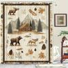 Small Cabin Theme Shower Curtain 12 Hooks Suitable for Room Home Hotel Washable Window Curtains Bathroom One Piece