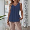 Bluză de vară largă cu decupaje pentru femei, culoare solidă, gât rotund, cămăși casual, modă pentru doamne, topuri tip maieu elegante, dulci, cu dantelă, vestă simplă de birou