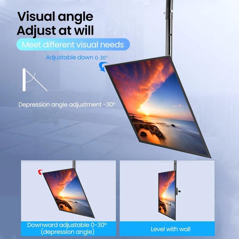 BEISHI TV Ceiling Mount Adjustable Bracket Fits Most LED, LCD Plasma Flat Screen Display 26 To 65 Inch, Up To 110 Lbs 30° Tilt