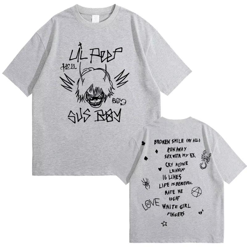 

Hot Rapper Lil Peep Sus Boy Graphic Tshirts Come Over When Youre Sober T Shirts Unisex Women Fashion Hip Hop Oversized Tshirt S