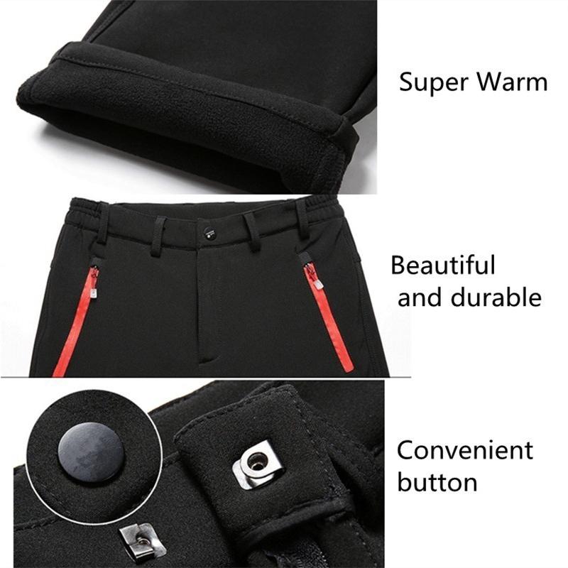 Men  Fleece Outdoor  Warm Pants Softshell  Winter  Climbing Hiking Sport Training Trousers