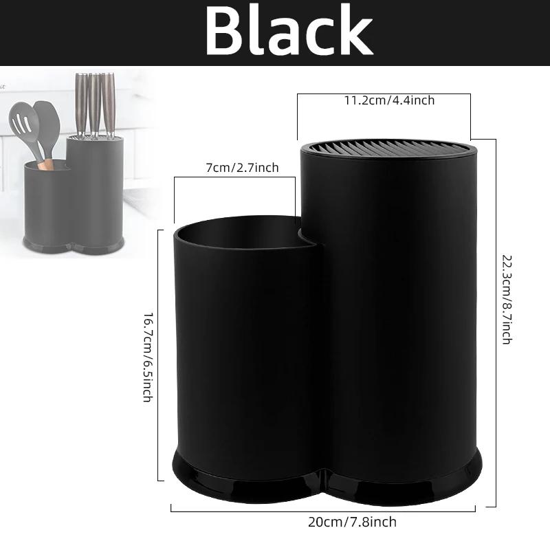 Knife Holder Multi-Function Utensil Stand Knife Block PP Flatware Drainer Storage Box Spoon Fork Kitchen Organizer Rack