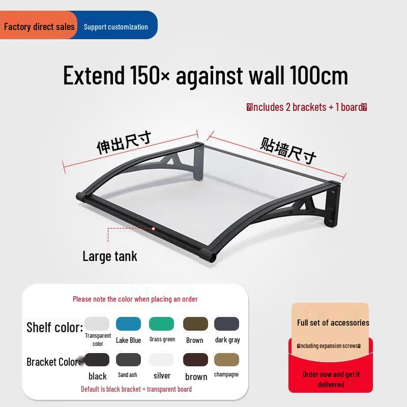 Aluminum Alloy Outdoor Awning with Rain Gutter