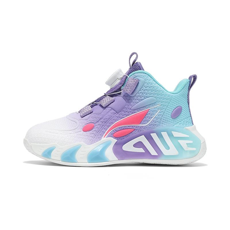 Spring and Autumn mesh breathable soft-soled non-slip sports shoes children's basketball shoes small middle-aged and older children's boys' rotating b