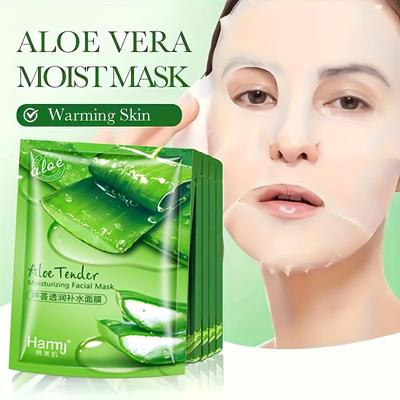 30Pcs Aloe Vera Moisturizing Mask, 0.85 Oz Each - Controls Oil and Reduces Pores, Moisturizes After-care and Nourishes All Types
