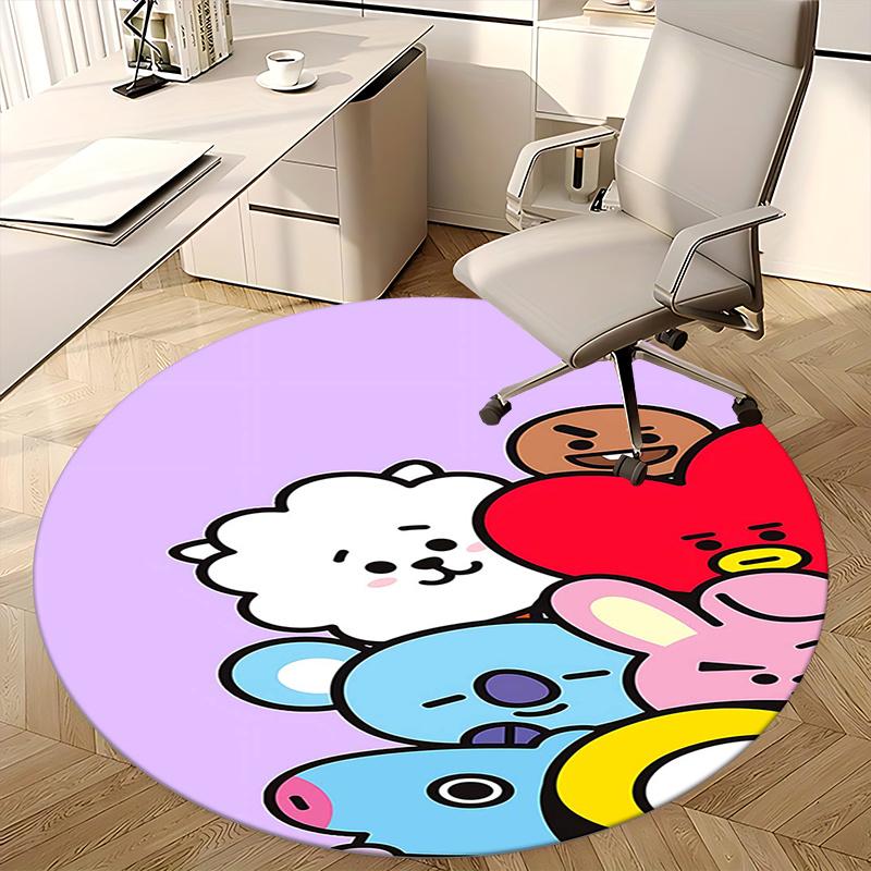 BT21 Characters, Chair mat Round Rug Office carpet, Non slip, Suitable for Living Rooms, Bedrooms decor.1205396a