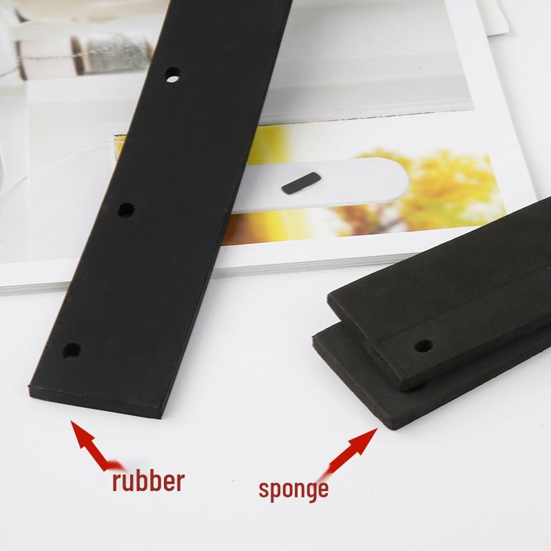 Stainless Steel Floor Wiper with Silicone Water Pusher for Toilets 45CM Elastic Sponge Scraper
