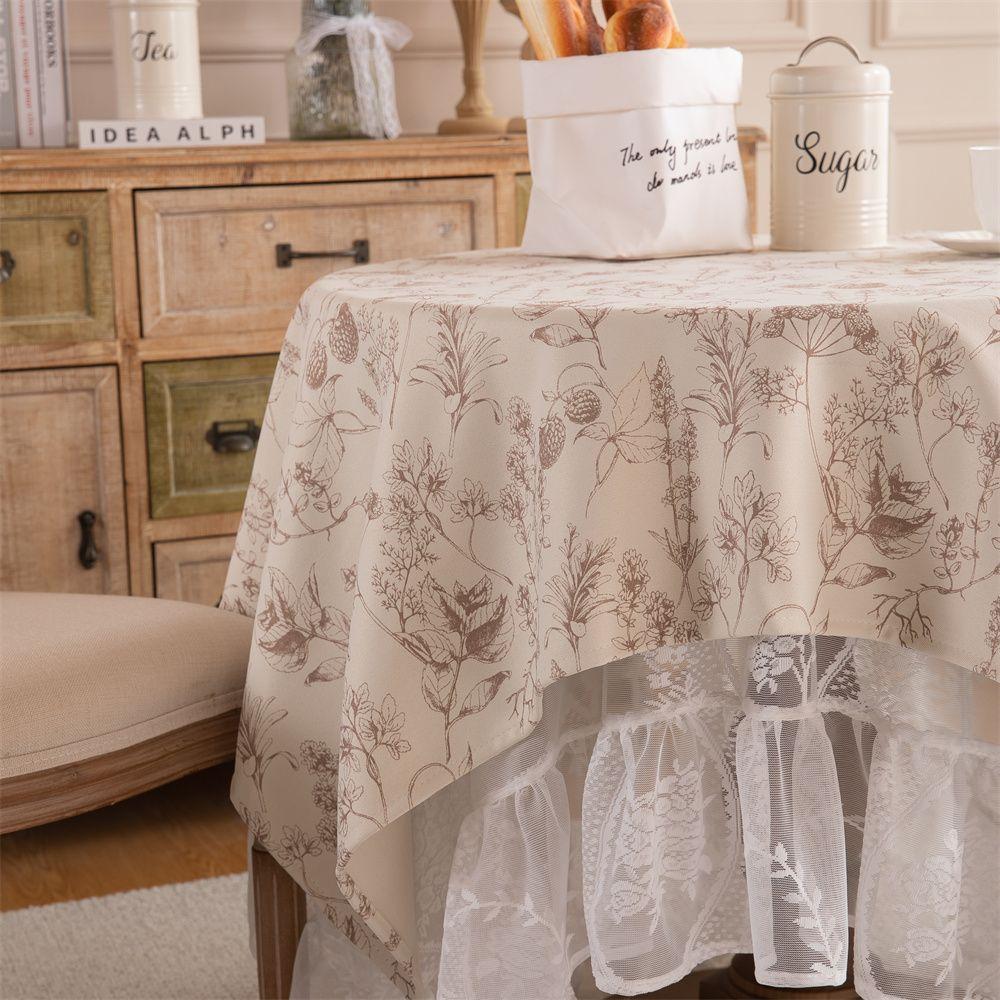 Cream Style Plain Square Tablecloth Dormitory Round Table Lace Combination Cover Cloth Light Luxury Decorative Table Mat