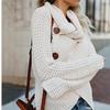 Cardigan en maille uni à col haut et manches longues pour femme grande taille Automne/Hiver 2026