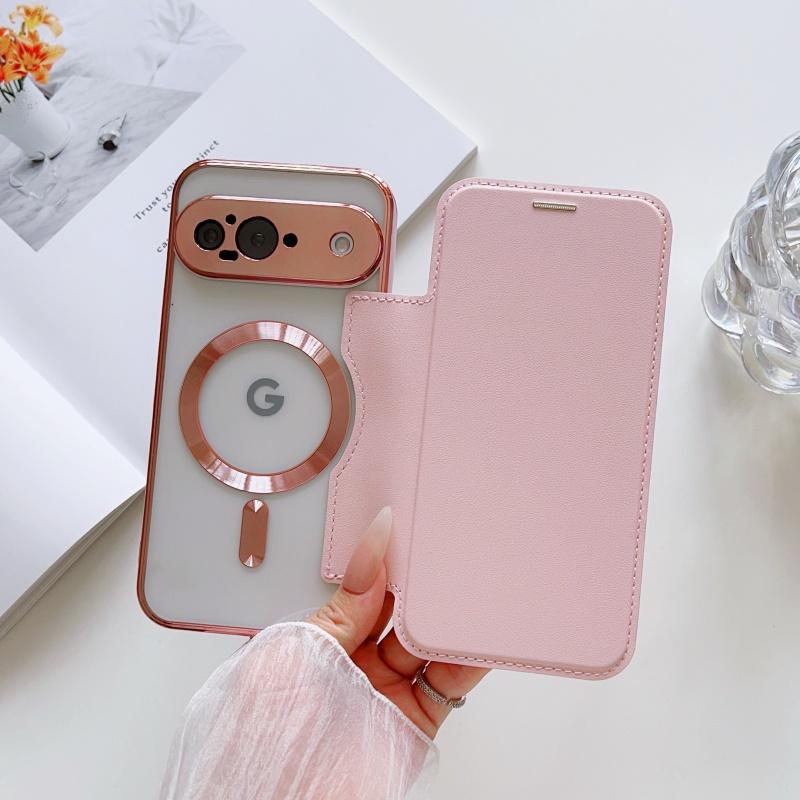 

For Google Pixel 7A 8A 9 9A 10 Pro XL Case Magnetic Embossed Leather Camera Lens All-Inclusive Protection Plating Soft Cover TPU and Leather&Google Pixel 7a