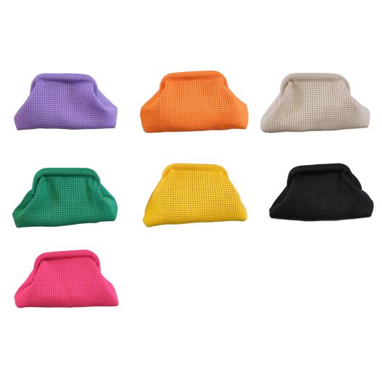 Knitted Cloud Clutch Summer Beach Purse Women Evening Handbag Solid Color Clutch for Party Date Weddings Friend Gatherings