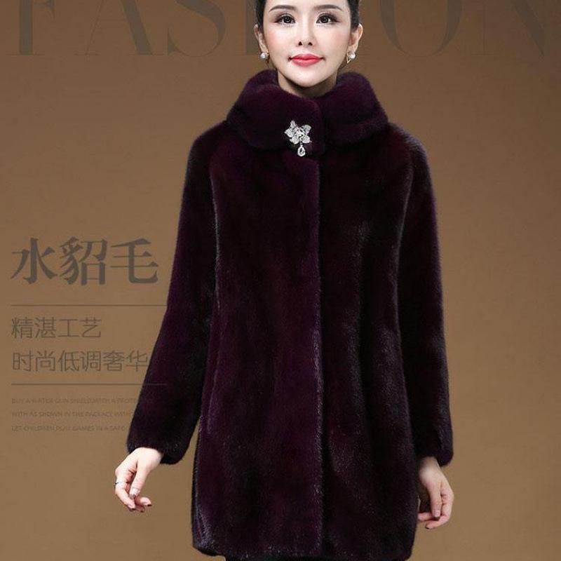 Imitation Mink Velvet Coat Winter New Women's Imitation Mink Hair Long Coat Slim Coat