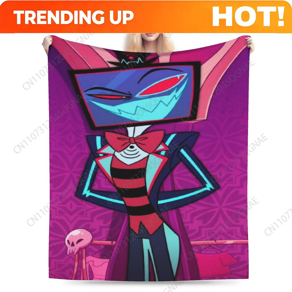 Custom Hazbines Eles Alastor Vox 2 Stuff Blanket Soft Velvet Throw Blanket Comfortable Bedding Throws
