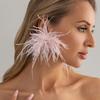 Creative Inlaied Rhinestone Stud Earrings Charm Crystal Dangle Earring Feather Earrings  Banquet