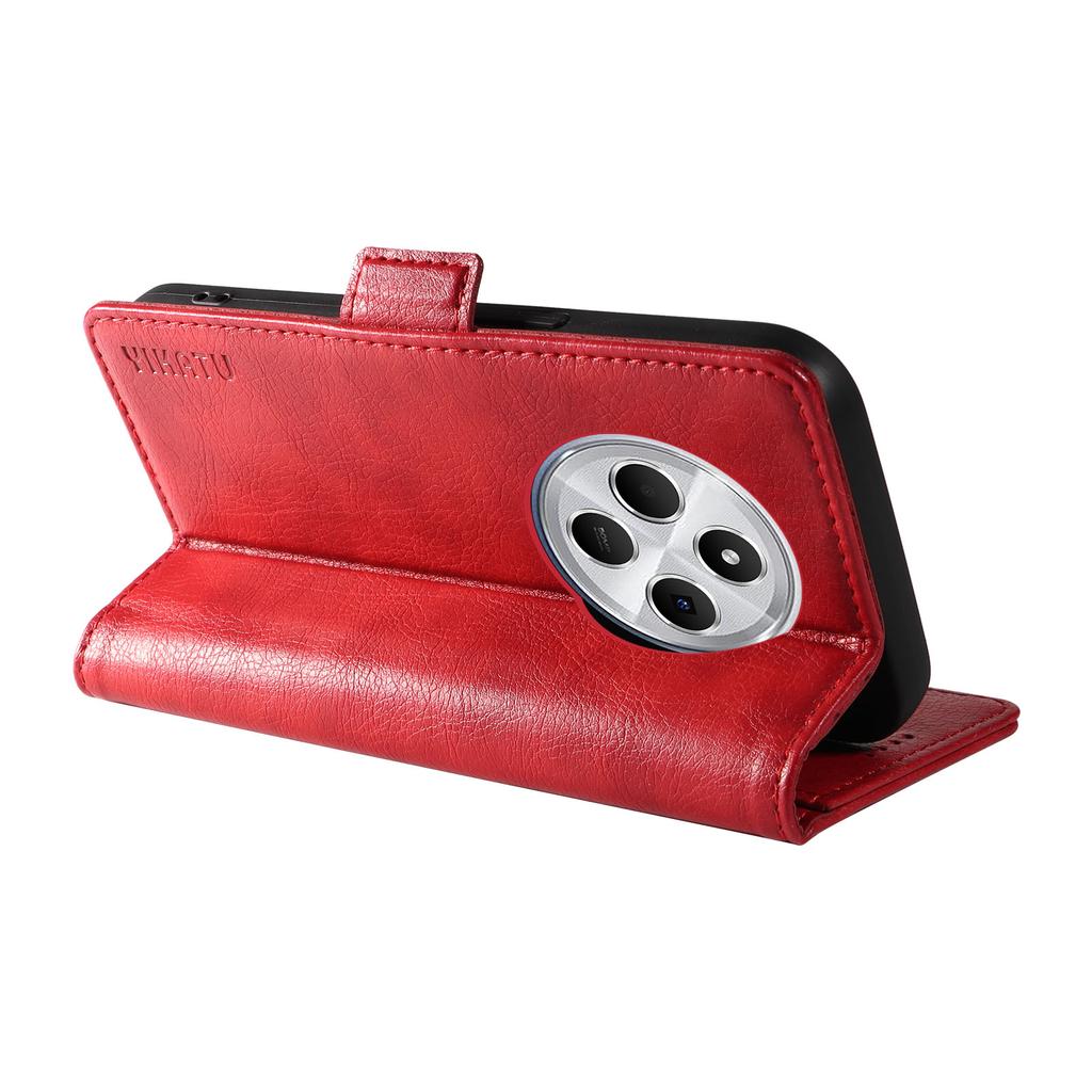 YIKATU YK-007 For Xiaomi Poco C75 4G/Redmi 14R 5G/14C 4G Case Side Buckle PU Leather Phone Cover Litchi Texture