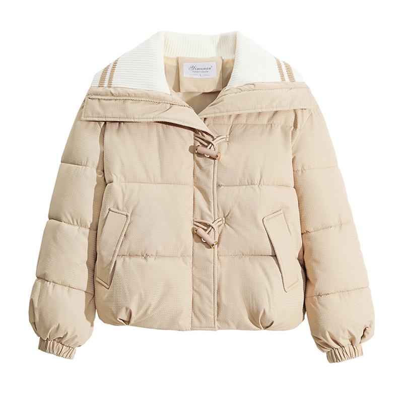 Lapel small fragrance down cotton jacket padded clothes women's 2025 new winter loose and thickened padded jacket short fashion jacket