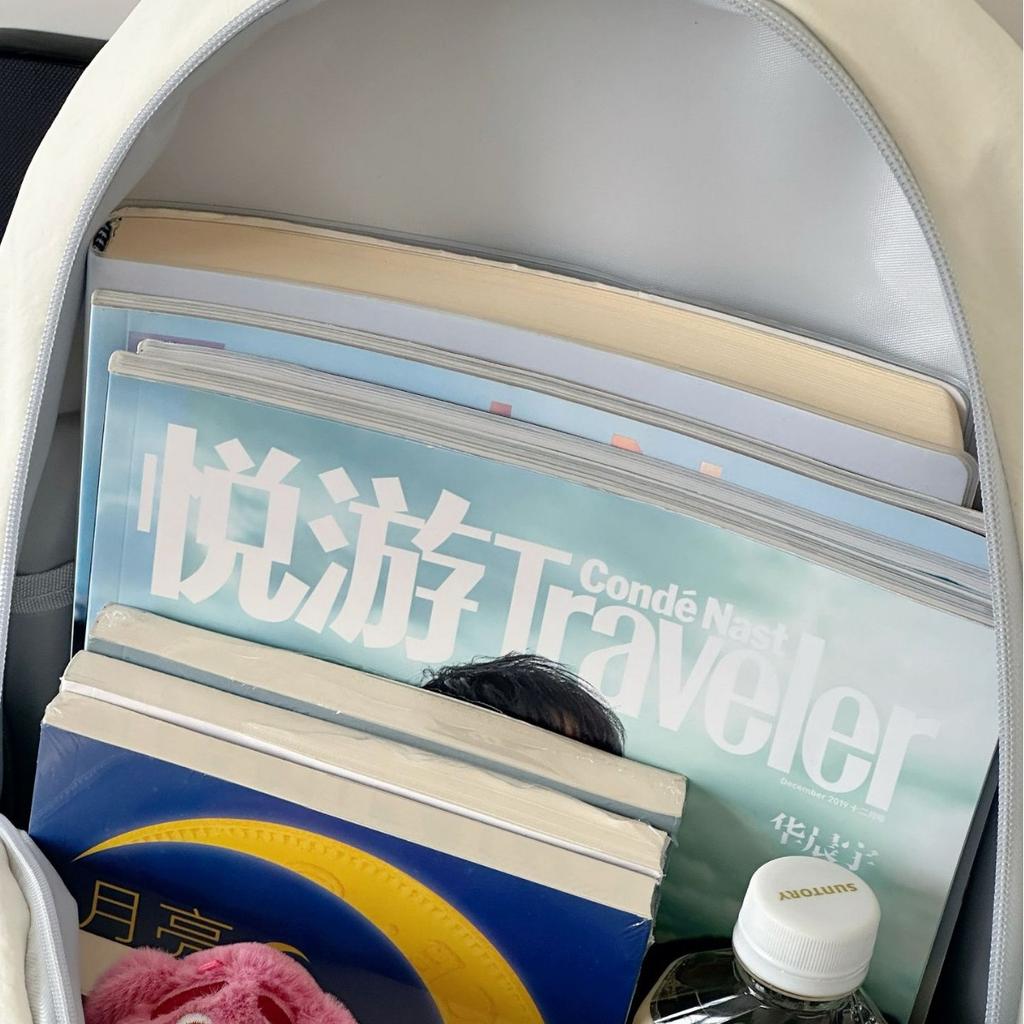 School Bag 2025 New Lightweight Travel Backpack Casual Ins Contrasting Color Backpack College Student Versatile Sweet School Bag