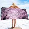 Pink Cherry Blossoms Sand Free Beach Towel Oversized Absorbent Bath Towel Large Hand Towels for Swimming Bathroom Spa Pool