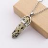Handmade Amethyst Rose Quartz Hexagonal Pillar Pendant Necklace (N760)
